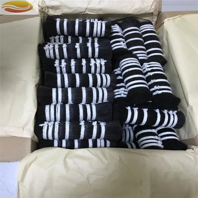 
Handmade Double Drawn Natural Black Horse Mane Hair Horse Tail Hair 