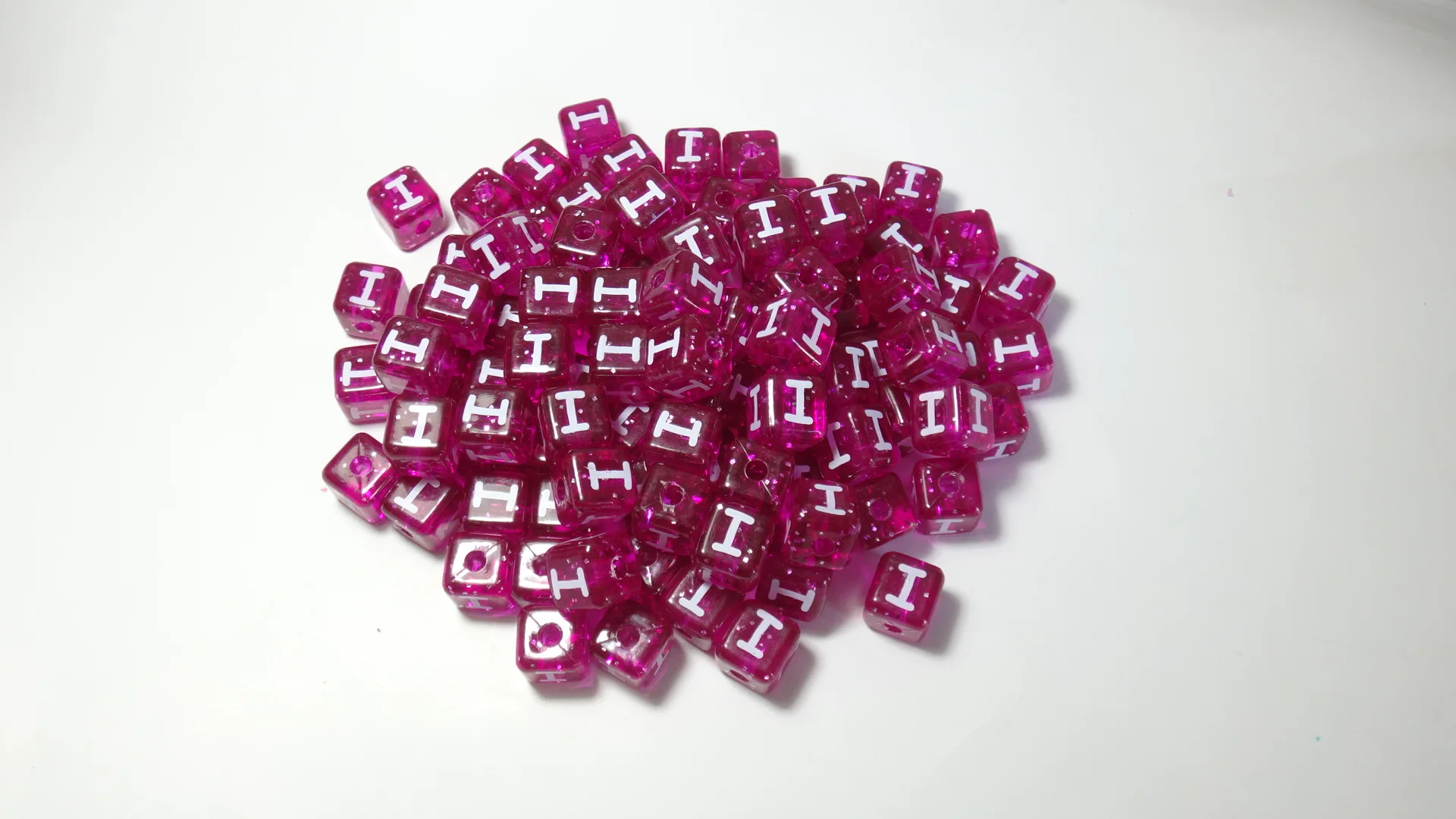 plastic alphabet letter beads 12mm with vertical hole,promotion plastic single letter alphabet beads,plastic square letter beads