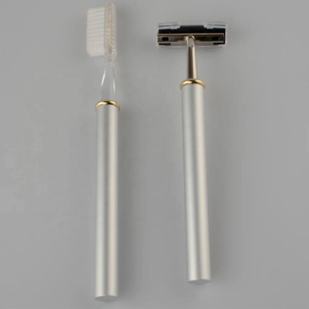 Yes Disposable Hotel and Toothbrush Twin Blade Feature Beard Trimmer / Shaving Razor Set Personal Care &gift Customized Chrome