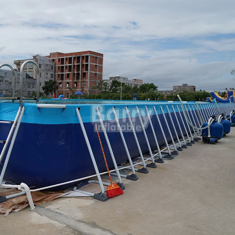 Easy Set Up Steel Frame PVC Swimming Pools Above Ground Steel Frame Pool For Commercial Water Park Use