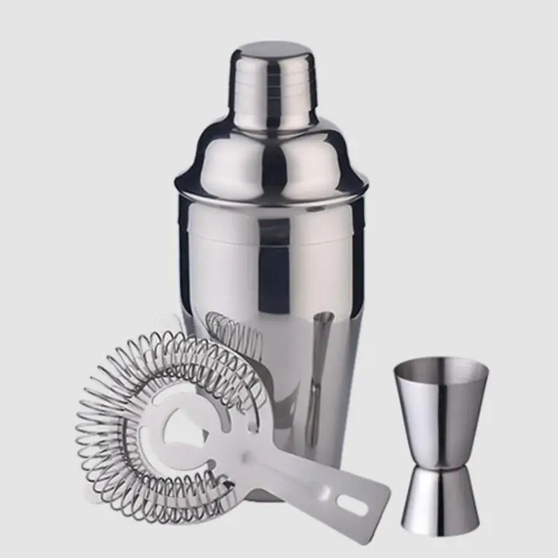 3PCS stainless steel barware set with 550ml cocktail shaker set