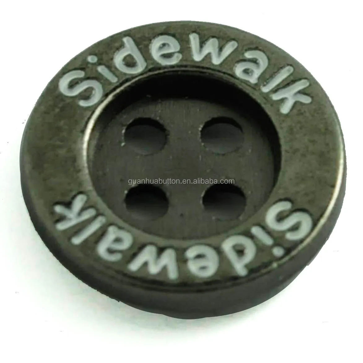 custom engraved logo alloy material 4 hole metal sew shirt button