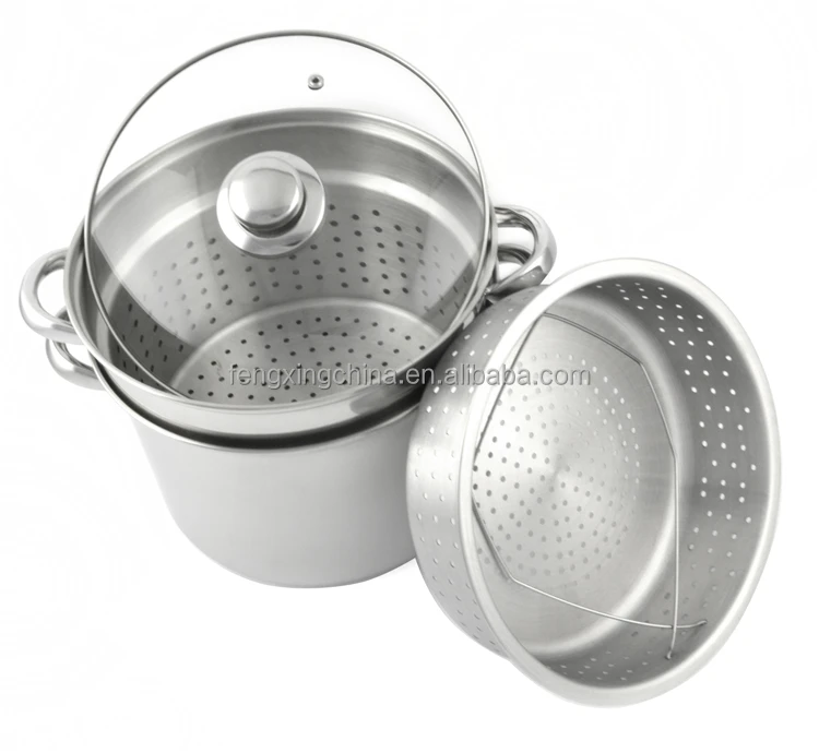 24cm 8QT Stainless Steel  Pasta Cooking Pot With Strainer