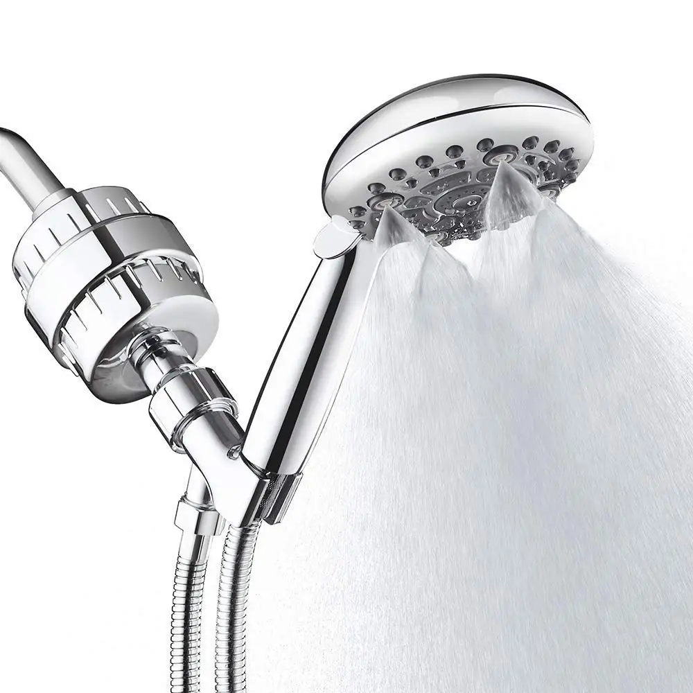 15 Stage Shower Filter with Vitamin C For Hard Water - Shower Chlorine Filter Removes Fluorine - Showerhead Filter High Output
