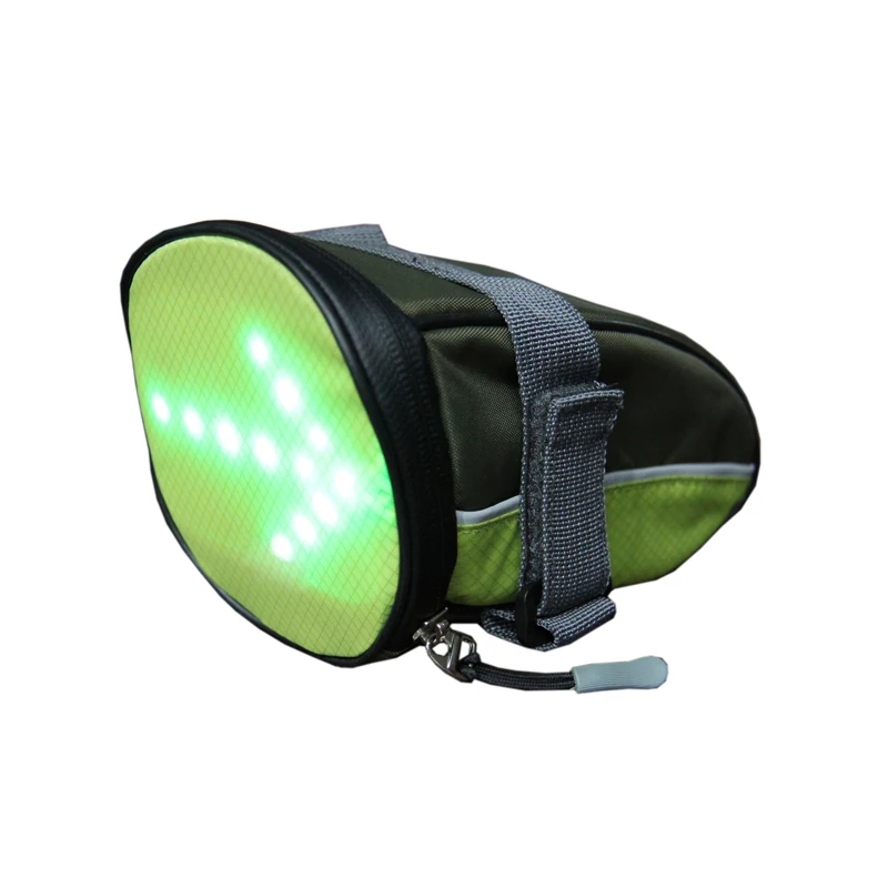 Waterproof bicycle rear light bike seat bag with LED turn warning light