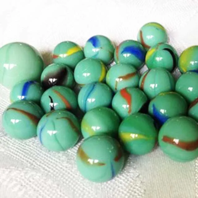 Vintage Glass Turquoise Glass Striped Marbles With Shooter Beautiful