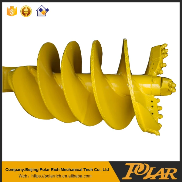 Double-head double-spiral rock drilling auger