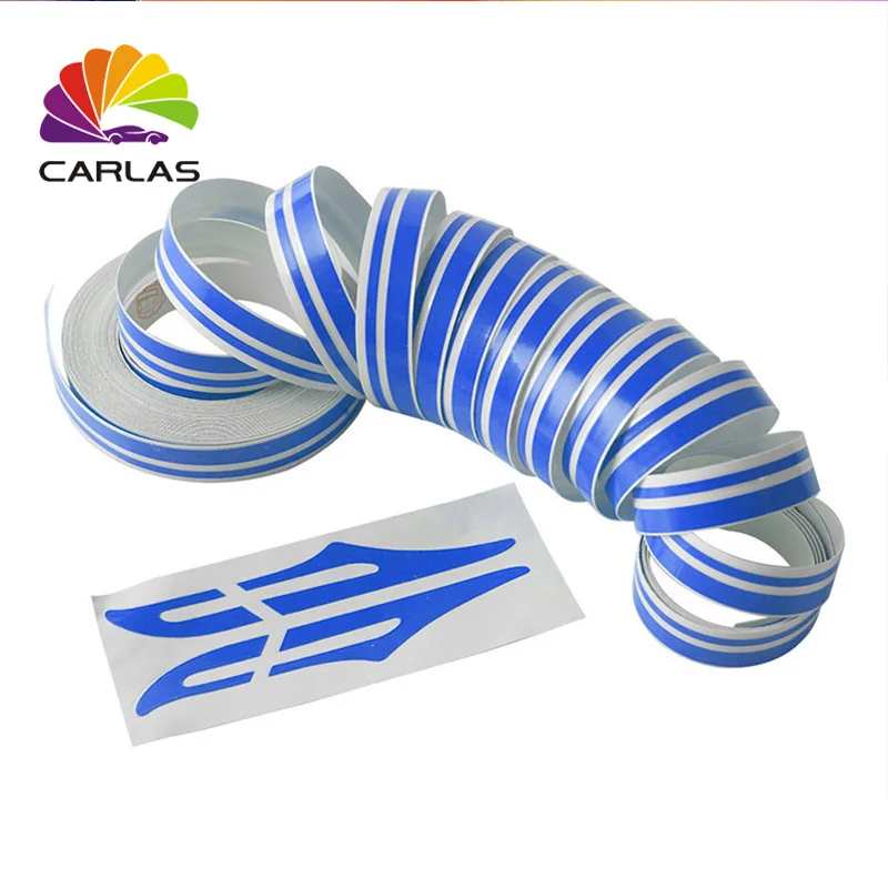 Carlas Double Pin Stripe Striping Tape Body Door Decals Stickers Vinyl For Car Motorcycle