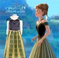 Hot 2016New Girls Kids Anna And Elsa Embroidery Dress Pattern Party Princess Cinderella Girl Dresses Kids