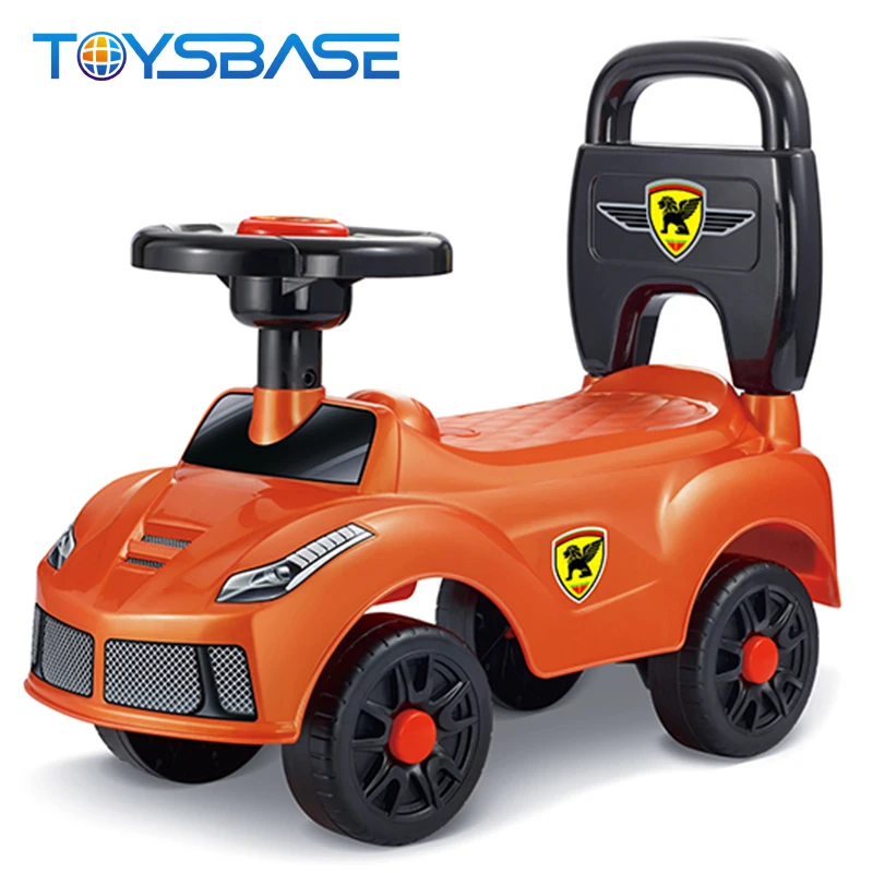 Hot Cartoon Baby Carriage With Backrest Plastic Ride On Toys