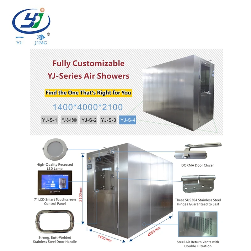 For factory four - person stainless steel air shower cleanroom project