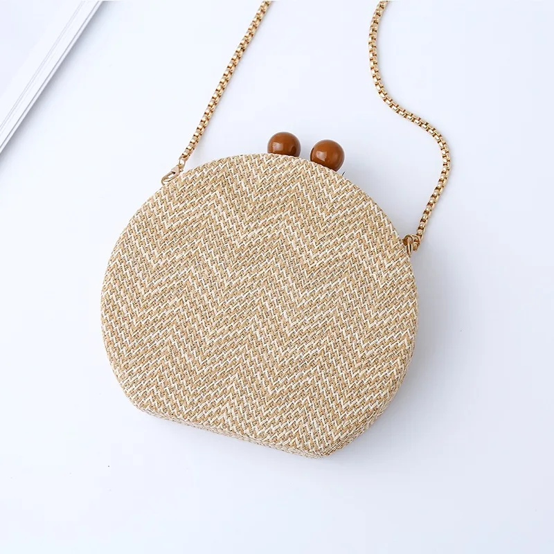 teen straw bag raffia bag luxury round ladies messenger bag