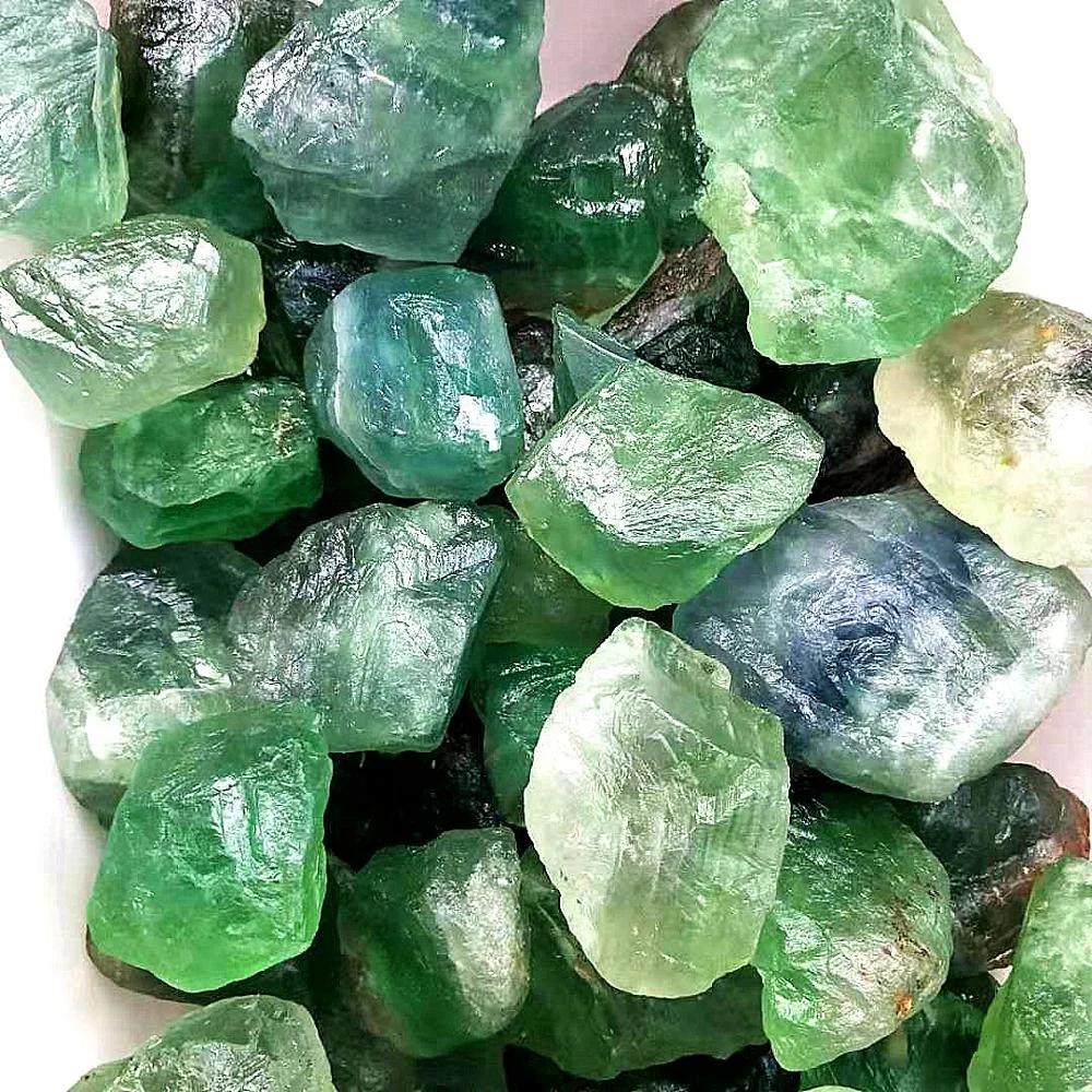 natural rough green quartz crystal stones raw fluorite stone
