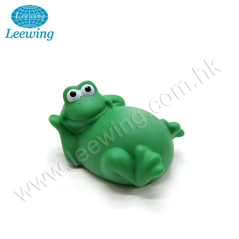 Hot Sale Promotion Gift Baby Bath Toys Custom Made Plastic PVC Vinyl Small Animals Frog Squeaky Shower Water Bath Toy for Kids