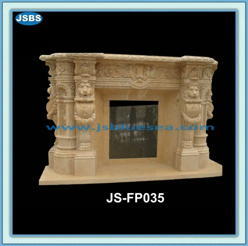 резной естественных элегантных крытый голова льва firepalce рама