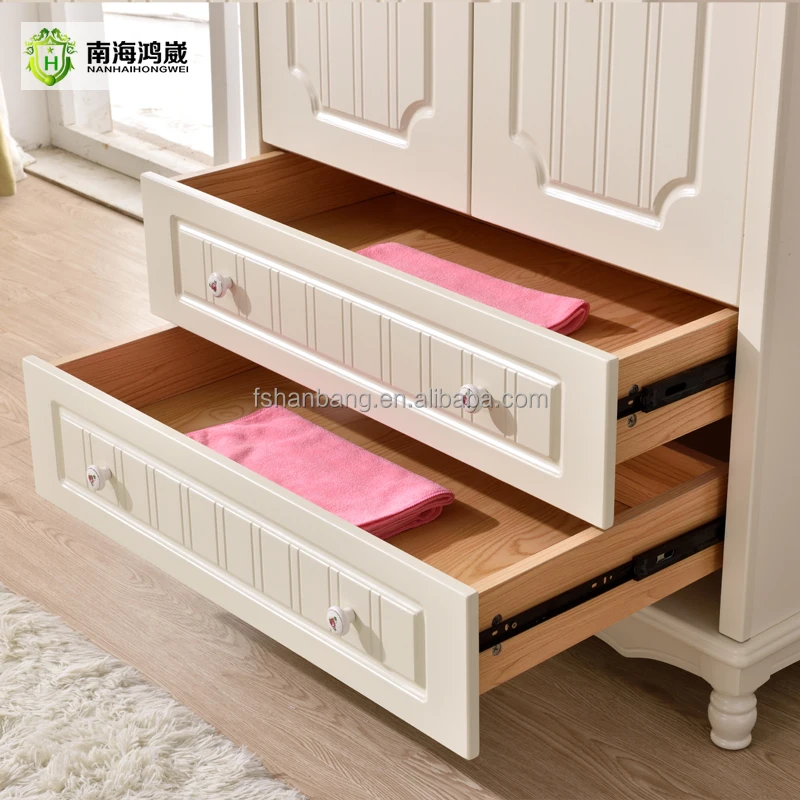 Hot sale Flat Pack Modern Style White Painted Wood MDF 2 Door Wardrobe Armoire