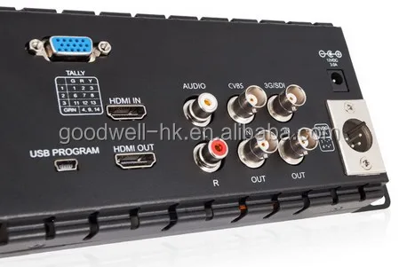 Rack Mount Triple 2RU 800x 480 5 Camera Video Monitor built in HD-SDI 3G/HD/SDI Inputs and Tally System