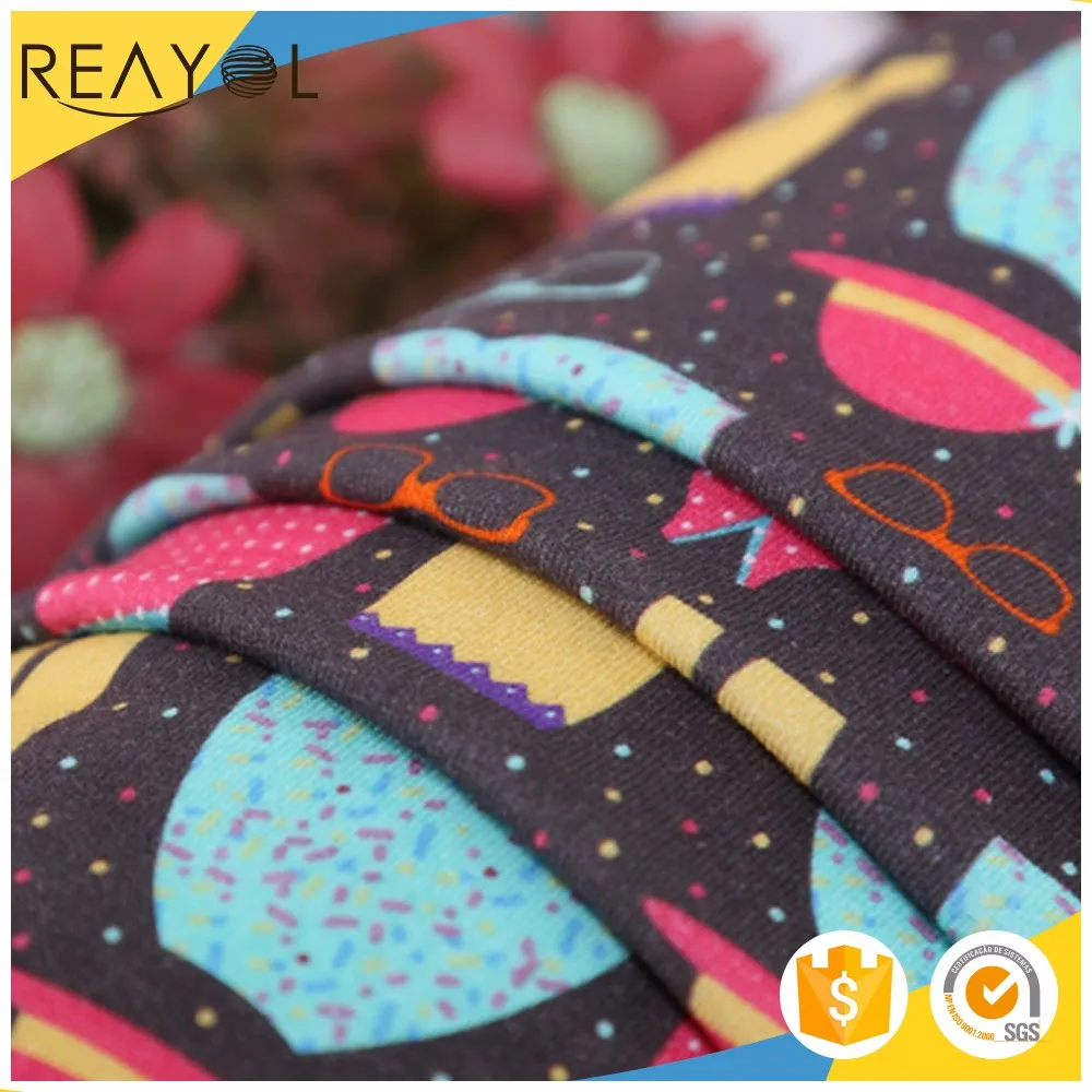 Hot selling china 95% cotton 5% spandex fabric textile soft digital print cotton lycra knit fabric for kids