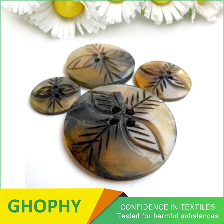 Custom buttons, buffalo horn bone button for clothes