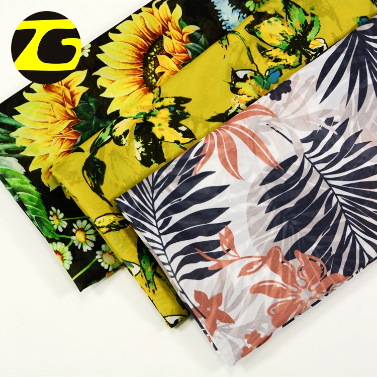 Polyester italian chiffon fabric custom making floral woven chiffon fabric digital printed for skirts