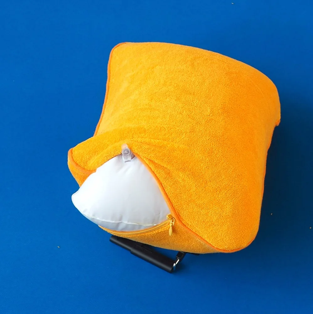 inflatable beach pillow with towel cover