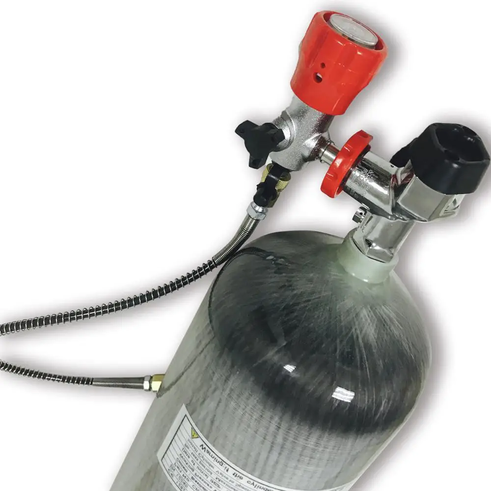 wholesale 9L CE 300bar 4500psi Carbon fiber cylinder for Paintball PCP Hpa Tank with Gauge Valve and Filling Station