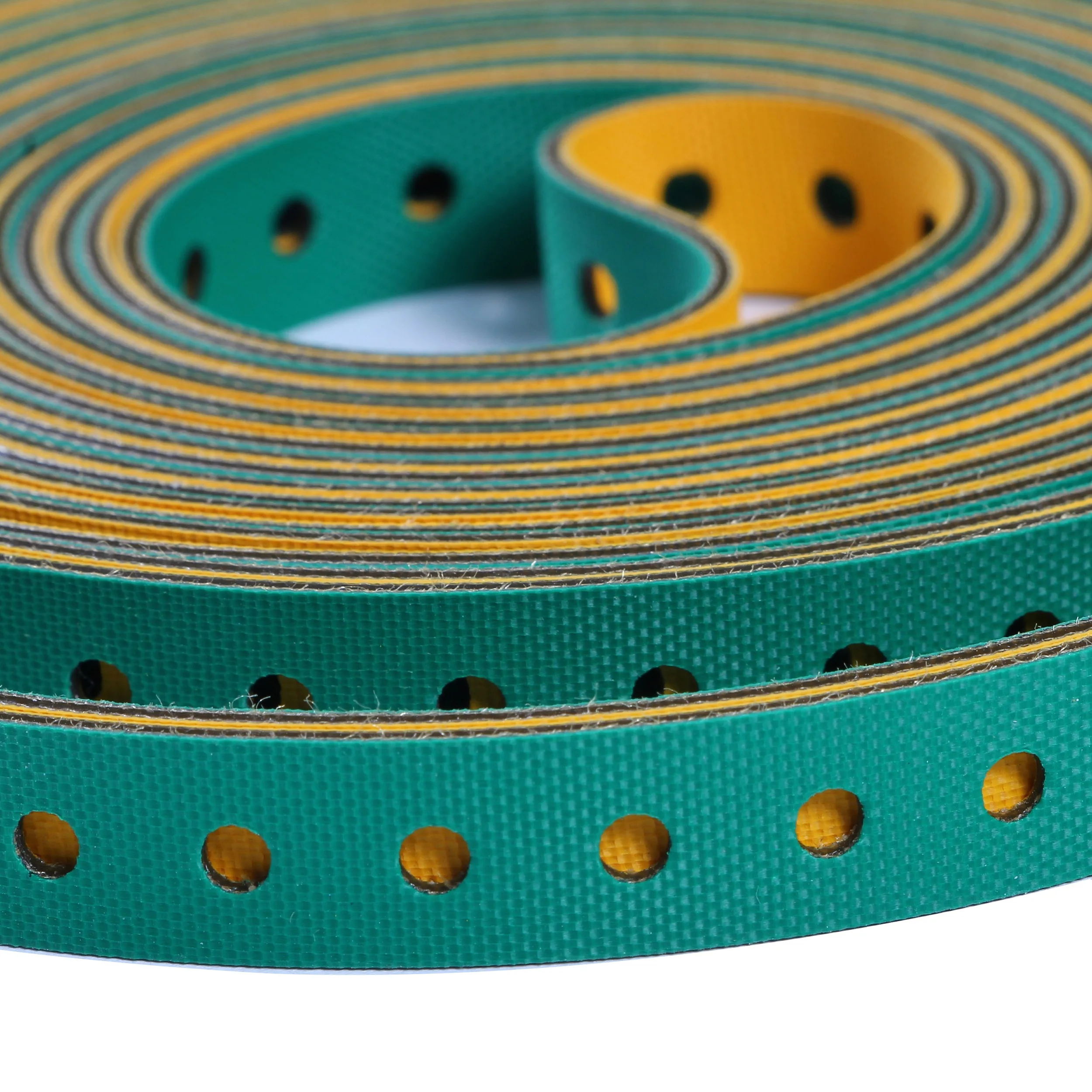1.5mm Green & Yellow Nylon Based Punch Belt For Textile Circular Knitting Machine