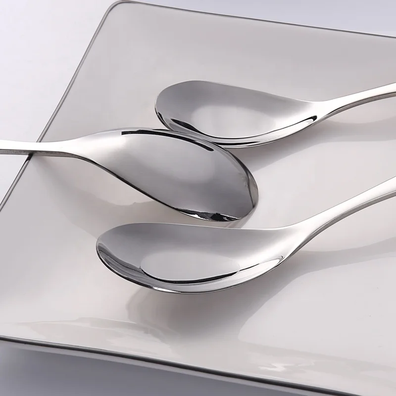 High quality stainless steel spoon 18/8 metal soup spoon for dinner ,rice ,dessert