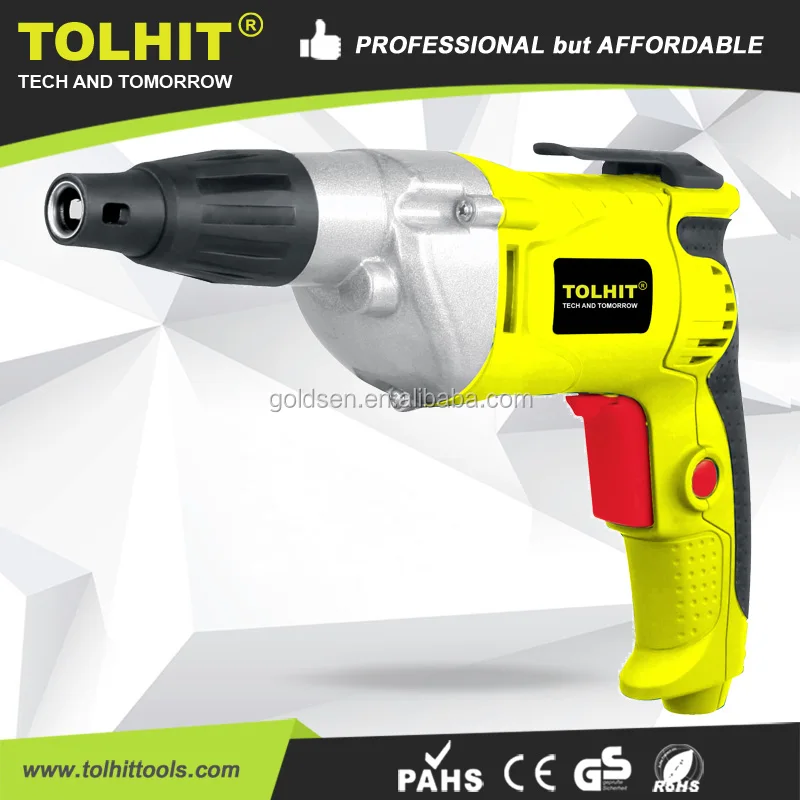  Профессиональный проводной шуруповерт TOLHIT 600w 1/4 дюйма с шестигранной алюминиевой шестерней и переменной
