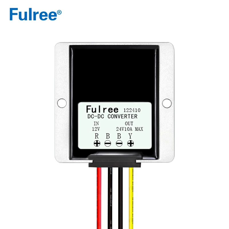 Fulree 12V to 24V 10A 240W DC DC Boost Converter 12 Volt Step Up to 24 Volt 10 Amp 240 Watt Regulator 12Vdc to 24Vdc