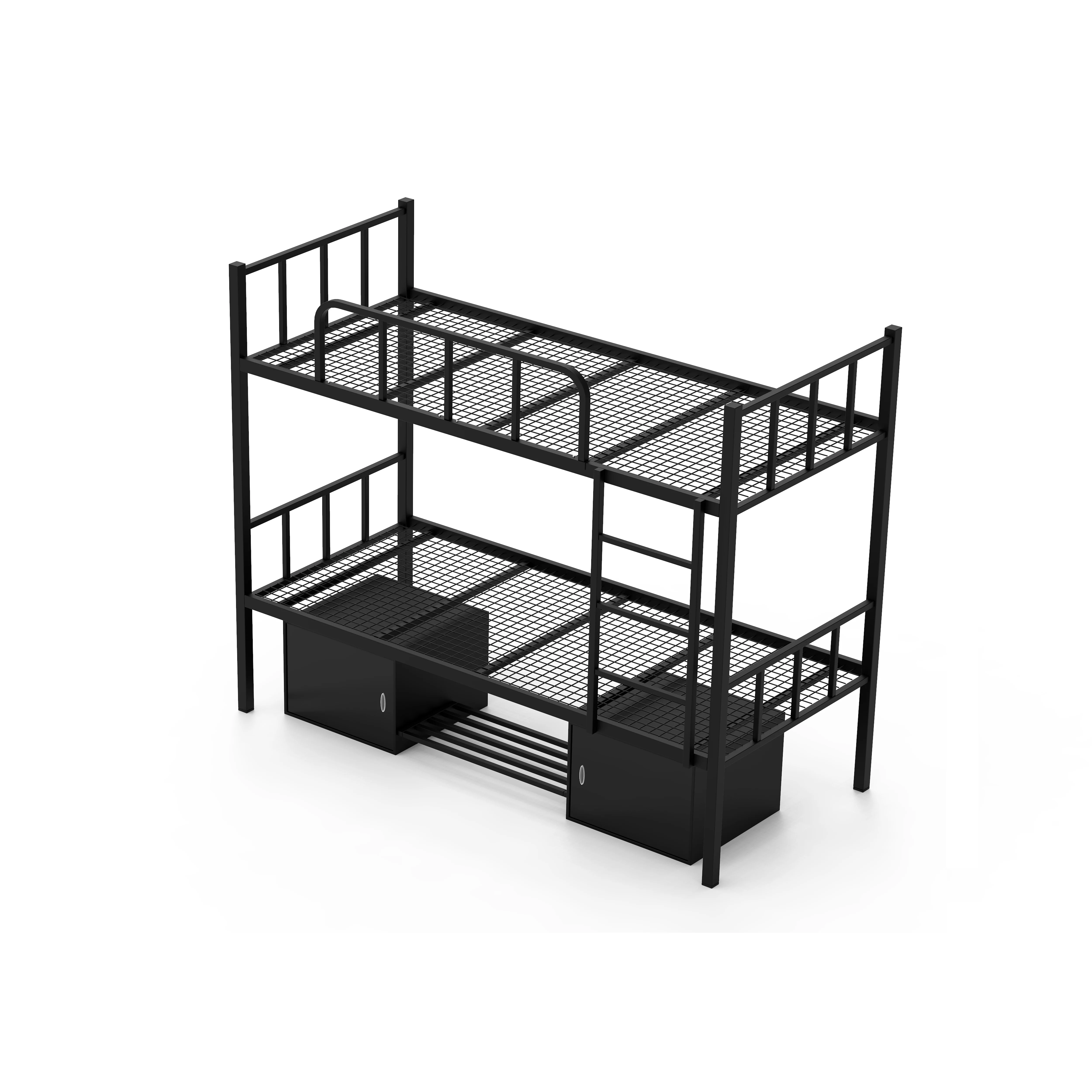High quality metal pipe  decker bunk bed with desk for sale