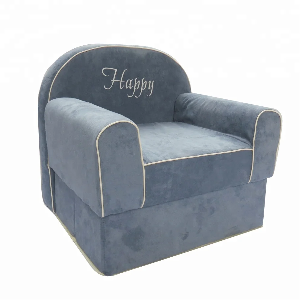 
mini green fabric soft storage Ottoman sofa for kid livingroom 