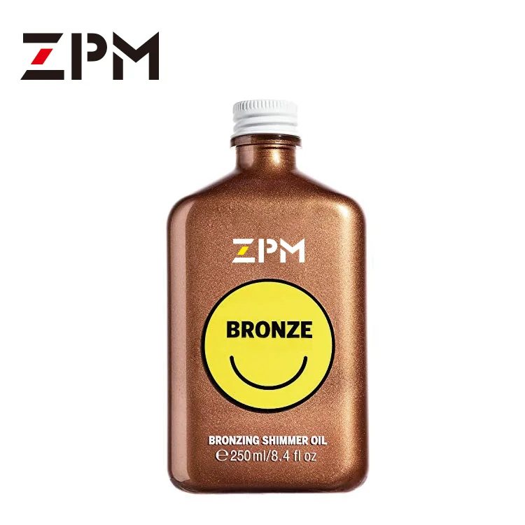ZPM OEM/ODM частная торговая марка Amazon, Лидер продаж, органическое 100% натуральное мерцающее масло для тела, солнечное масло для загара, масло для глубокого загара