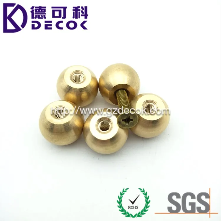 1' 25.4mm 15.8mm VINTAGE BRASS BALL KNOB END - CANE TOPPER - WALKING STICK