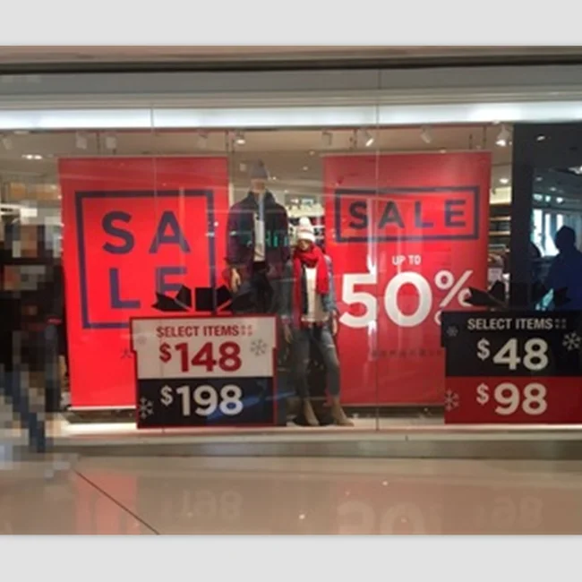 
Window poster used in clothing store 