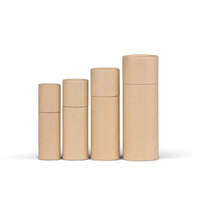 Biodegradable paper 1.5oz 2.5oz 5oz kraft cardboard deodorant lip push up lip balm paper tube