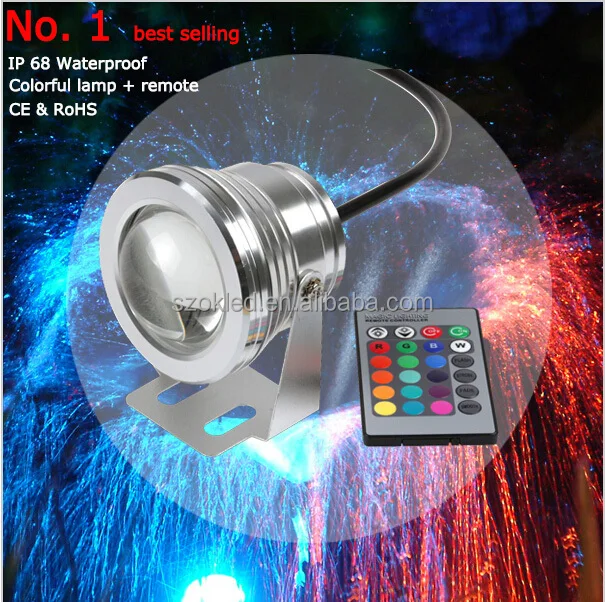 16 Colors 10W DC 12V RGB LED Underwater Fountain Light 1000LM Swimming Pool Pond Tank Aquarium LED Light Lamp IP68 Waterproof