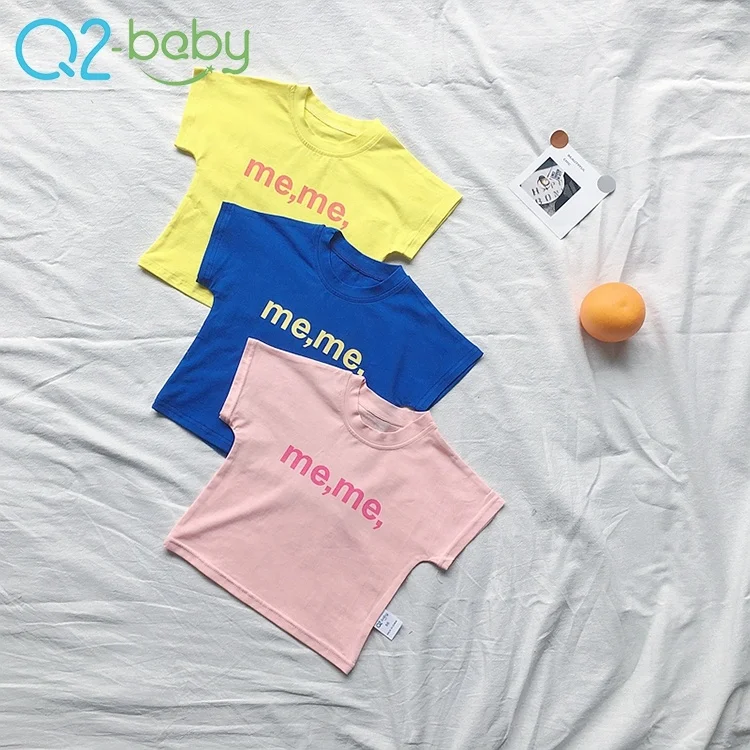 
Factory custom o-neck letter printing short sleeve baby boy cotton t-shirt 1973 