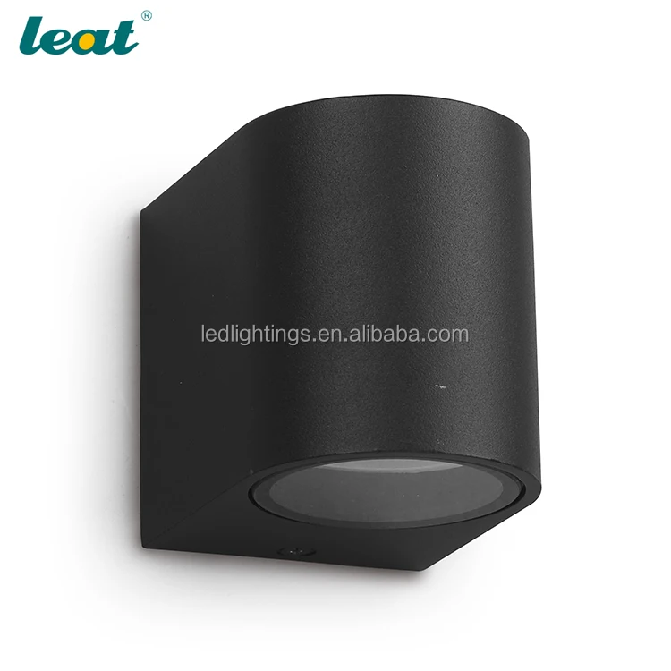 Naturel light aluminium powder coated black wall spot light GU10 base half round shape