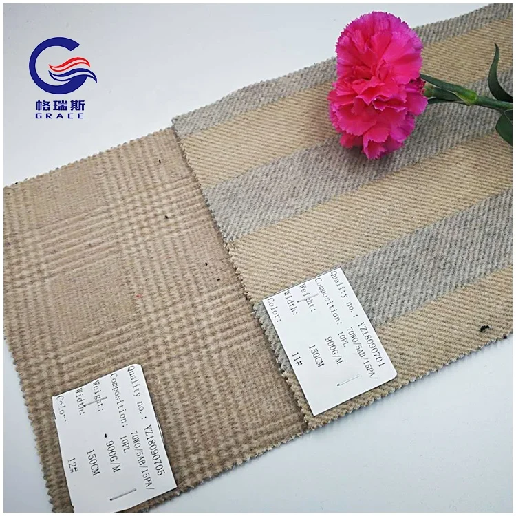Amazon hot sale alpaca  stripe designs plaid designs and herringbone design  woolen fabrics wholesale
