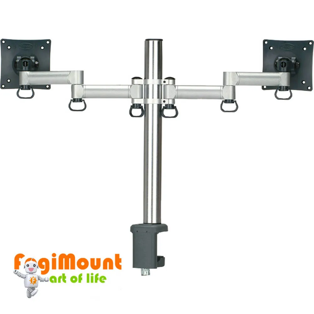 Space Generator Dual LCD Monitor Arm -Black (Desk Clamp / Grommet Mount)