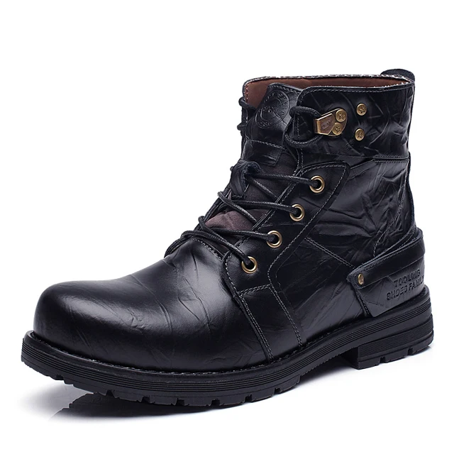
Men Outdoor Leather Army Combat Boots Desert Hiking Sport Casual Waterproof Shoes for Work Trainers Walking Dairy Wear 