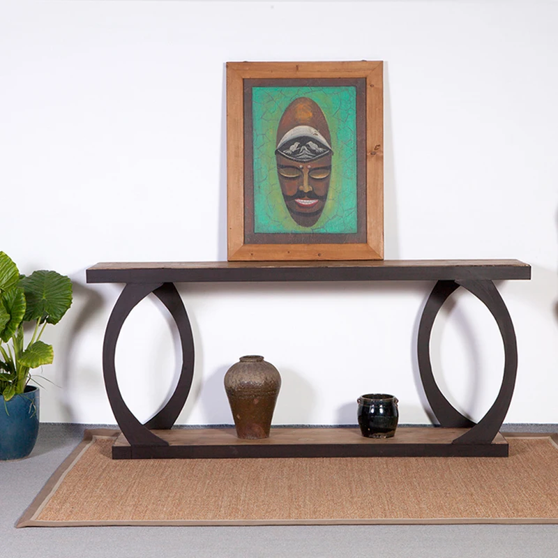 Китайский журнальный столик под старину ручной работы, античные круглые деревянные столы