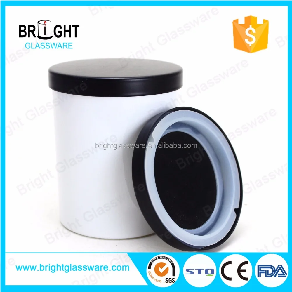 Factory cheap price size customized candle jar black embossed metal lid