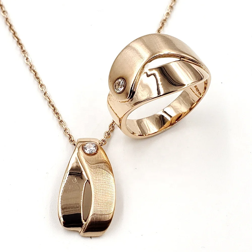 Fashion Stainless Steel Diamond Jewelry Set for Woman