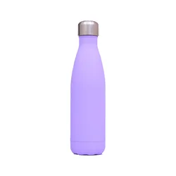 500ml rubber blue cola bottle stainless steel vacuum insulate rubber aqua bottle water bottle with custom logo