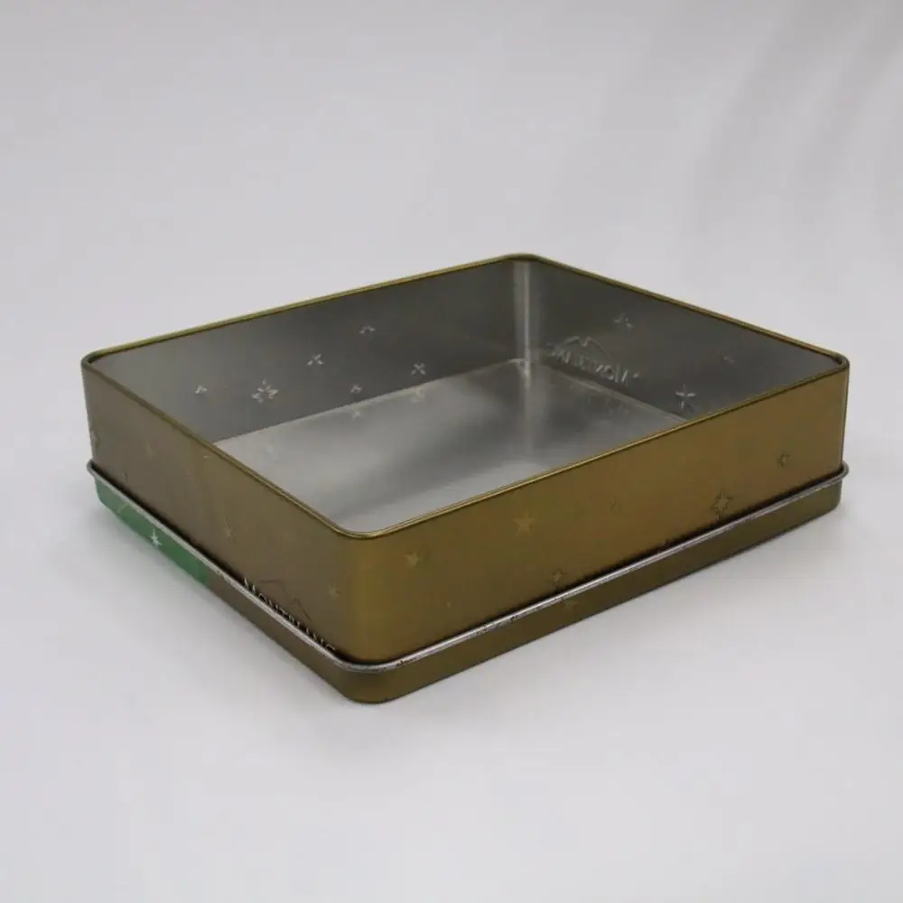 rectangle metal chocolate tin box/sweet gift tin can with clear window