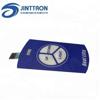 
Small size membrane keypad switch with three key pads and a mini clear window 