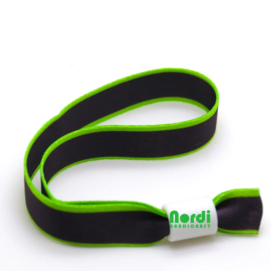 Polyester Material Customized Cheap One Time Use Festival Fabric Wristband Wrist Band Woven Sport Bracelet For Event/Party