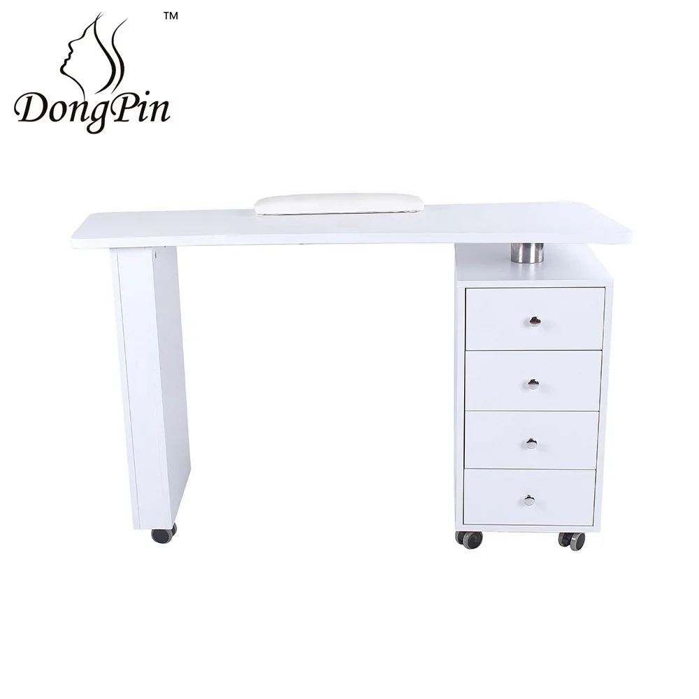 
Modern White Manicure Bar Vented Salon Nail Table With Vacuum 